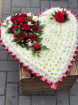 Funeral Flowers | Funeral Hearts | Red Based Heart Tribute