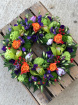 Funeral Flowers | Funeral Wreaths | Vibrant Orange & Purple Wreath