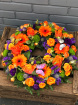 Funeral Flowers | Funeral Wreaths | Vibrant Orange & Purple Wreath