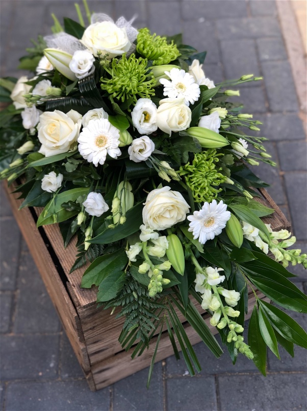 Funeral Flowers | Teardrop Sprays | Modern Tied Sheaf Style Spray