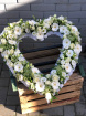 Funeral Flowers | Funeral Hearts | White & Cream Open Heart