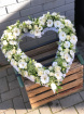 Funeral Flowers | Funeral Hearts | White & Cream Open Heart