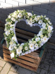 Funeral Flowers | Funeral Hearts | White & Cream Open Heart