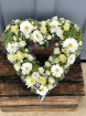 Funeral Flowers | Funeral Hearts | White & Cream Open Heart