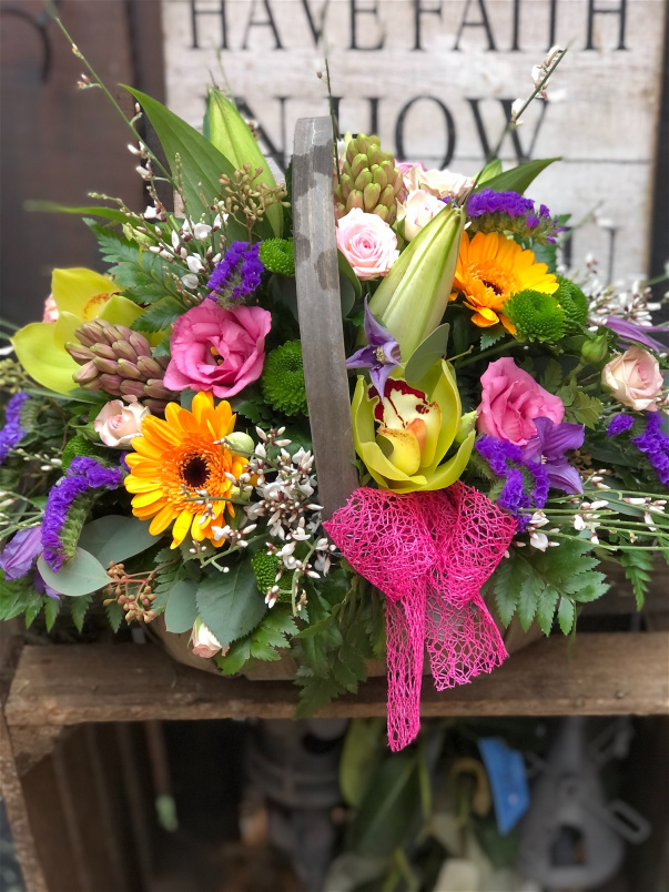 Floral Gift Collection | Same Day Delivery Collection  | Vanilla Blue's Basket Arrangement