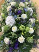 Casket Sprays | Funeral Flowers | Blue and White Coffin Spray