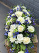 Casket Sprays | Funeral Flowers | Blue and White Coffin Spray