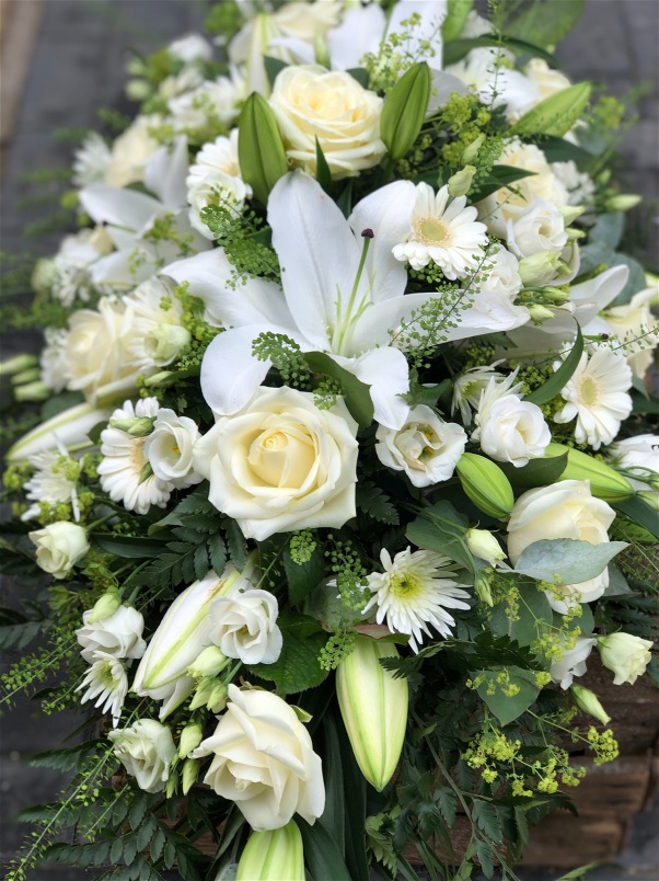 Casket Sprays | Funeral Flowers | White Coffin Spray