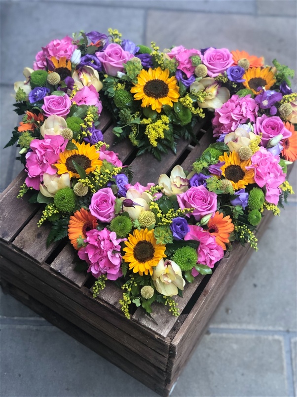 Funeral Flowers | Funeral Hearts | Summer Style Open Heart