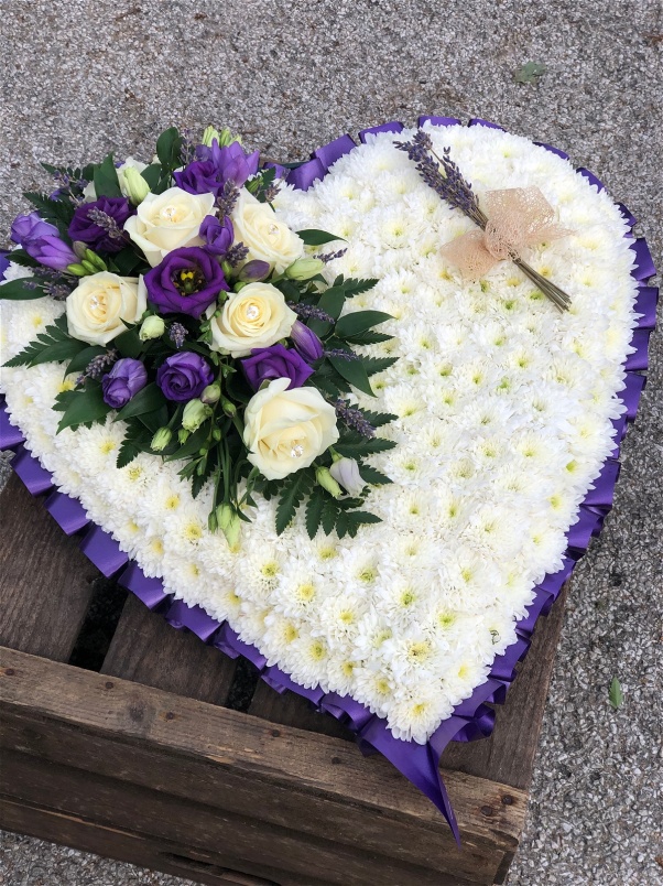 Funeral Flowers | Funeral Hearts | Lavender Based Heart