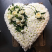 Funeral Flowers | Funeral Hearts | White Avalanche Rose Based Heart