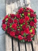 Funeral Flowers | Funeral Hearts | Red Rose and Carnation Heart