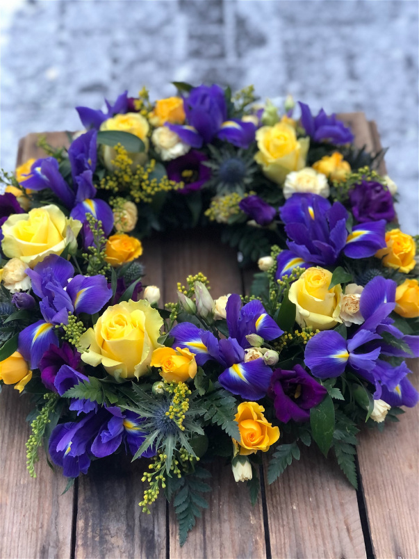 Funeral Flowers | Funeral Wreaths | Iris & Rose Wreath