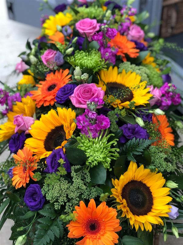 Casket Sprays | Funeral Flowers | Vibrant Coffin Spray