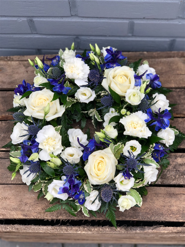 Funeral Flowers | Funeral Wreaths | Blue Thistle Wreath