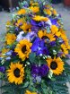 Casket Sprays | Funeral Flowers | Sunflower & Purple Casket Spray