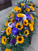 Casket Sprays | Funeral Flowers | Sunflower & Purple Casket Spray