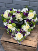 Funeral Flowers | Funeral Hearts | Country Style Purple Open Heart