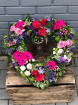 Funeral Flowers | Funeral Hearts | Open Country Style Pink Heart