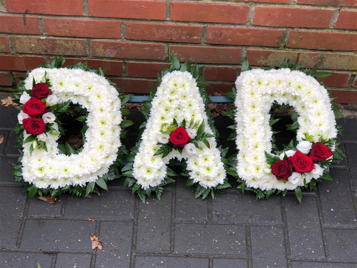 Funeral Flowers | Funeral Letter Tributes | DAD Foliage Edge Tribute