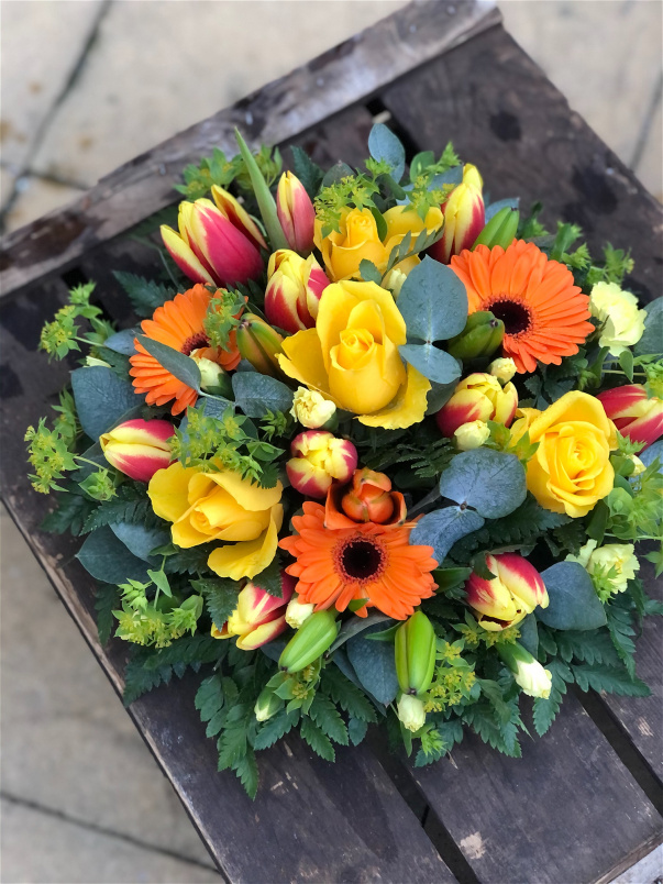 Funeral Flowers | Funeral Posy?s | Lemon & Orange Posy