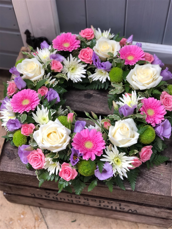 Funeral Flowers | Funeral Wreaths | Pretty Pink Wreath