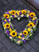 Funeral Flowers | Funeral Hearts | Sunflower Open Heart