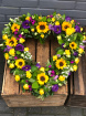 Funeral Flowers | Funeral Hearts | Sunflower Open Heart