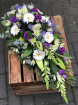 Funeral Flowers | Teardrop Sprays | Purple & White Teardrop Spray