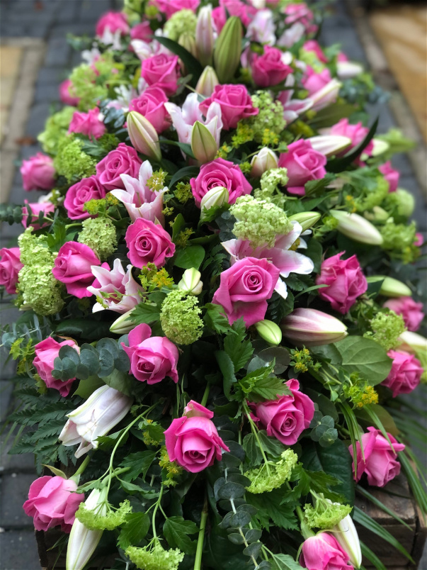 Casket Sprays | Funeral Flowers | Rose & Lily Coffin Spray