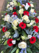 Casket Sprays | Funeral Flowers | Red, White & Blue Casket Spray