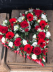 Funeral Flowers | Funeral Hearts | Red Open Heart