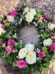 Funeral Flowers | Funeral Wreaths | Pink & White Rustic Rose Wreath
