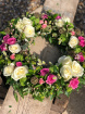 Funeral Flowers | Funeral Wreaths | Pink & White Rustic Rose Wreath