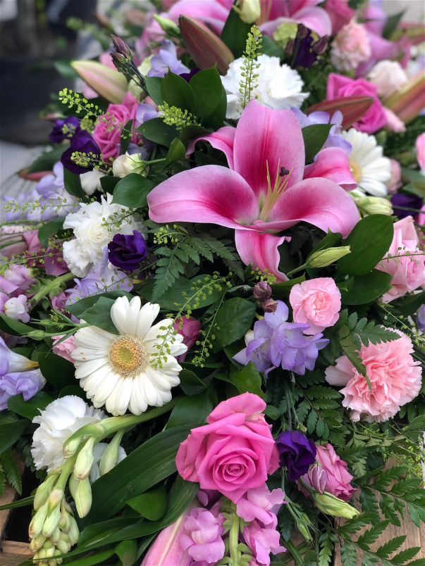 Casket Sprays | Funeral Flowers | Stargazer Lily Coffin Spray