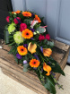 Funeral Flowers | Teardrop Sprays | Contemporary Vibrant Single Ended Spray