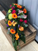 Funeral Flowers | Teardrop Sprays | Contemporary Vibrant Single Ended Spray