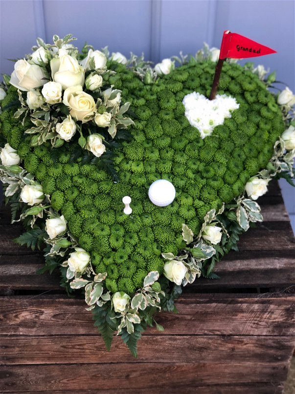 Funeral Flowers | Funeral Hearts | Personal Funeral Tributes | Golf Heart