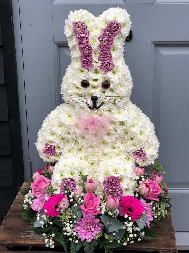 Children?s Funeral Tributes | Funeral Flowers | Personal Funeral Tributes | 3d Rabbit Pink